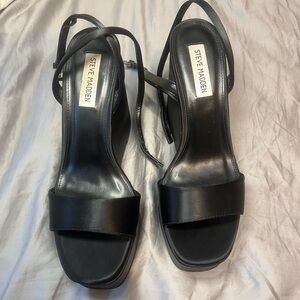 Steve Madden Black Strappy Heels